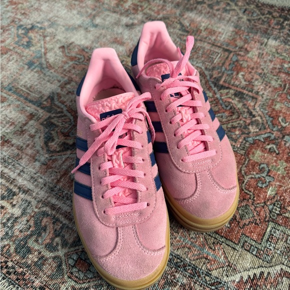 adidas Pink and Navy Gazelle Sneakers - Picture 3 of 4